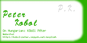 peter kobol business card